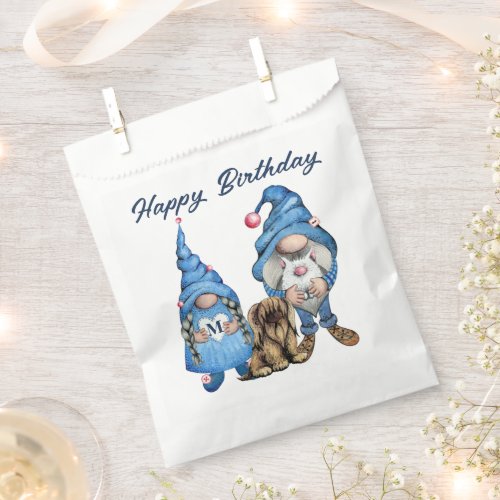 Cute Denim gnomes  Favor Bag