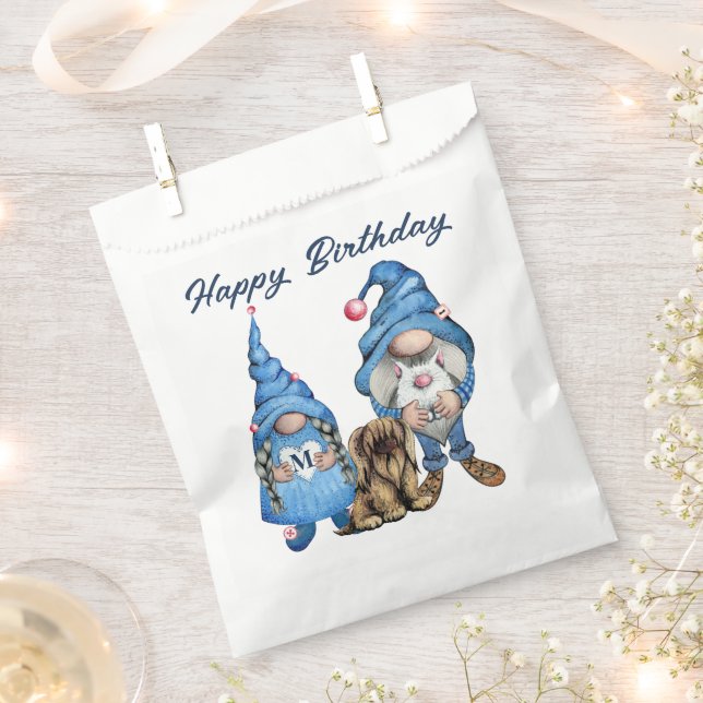 Cute Denim gnomes  Favor Bag (Clipped)