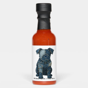Cute Denim Patchwork Art Dog T-Shirt Hot Sauces