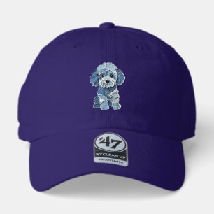 Cute Denim Patchwork Dog Illustration 47 Brand Hat