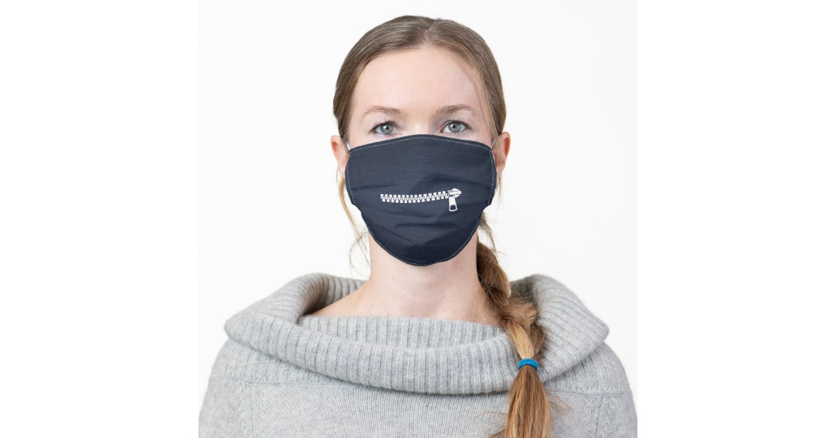 Cute denim zipper mouth adult cloth face mask Zazzle