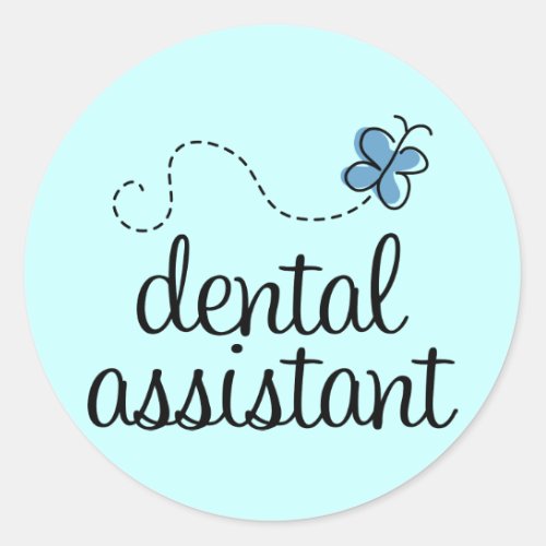 Cute Dental Assistant Classic Round Sticker