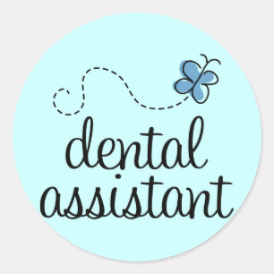 Cute Dental Assistant Classic Round Sticker