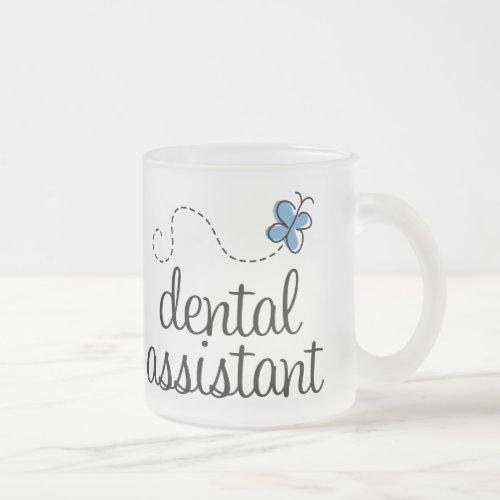Cute Dental Assistant Frosted Glass Coffee Mug