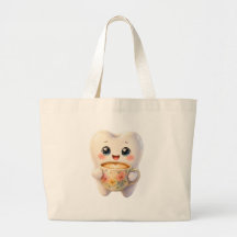 Cute Dental Coffee Lover Kawaii Character Tote Bag