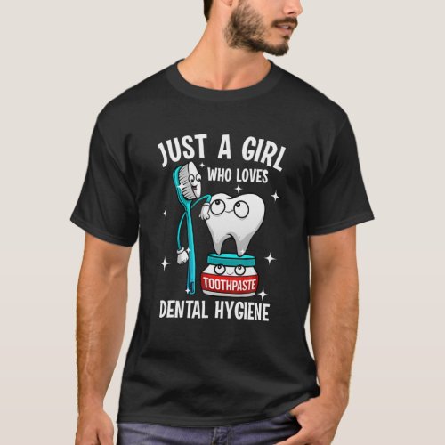 Cute Dental Hygiene Design For Girls Women Dental T_Shirt