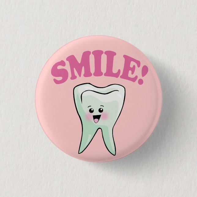 Cute Dental Hygienist Button (Front)