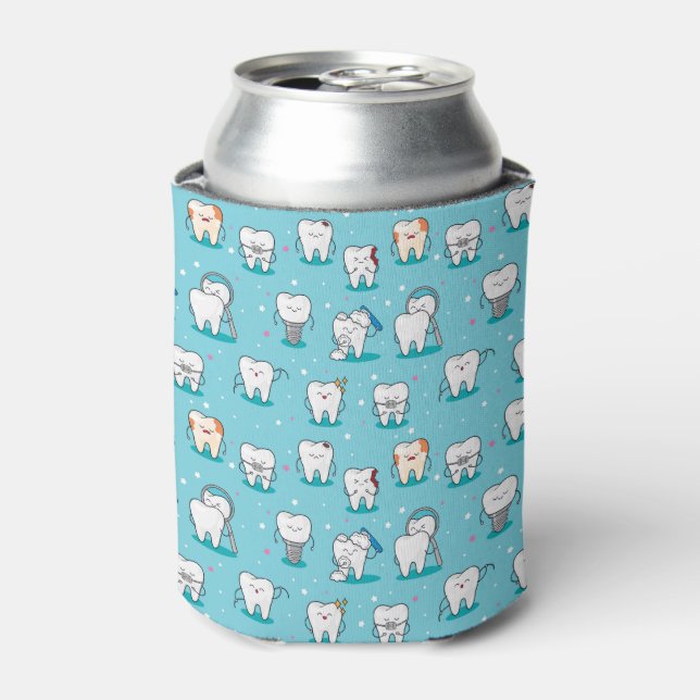 Cute Dental Pattern Can Cooler (Can Front)