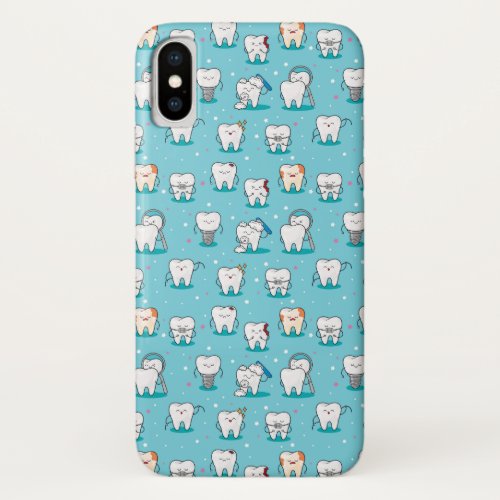 Cute Dental Pattern iPhone XS Case