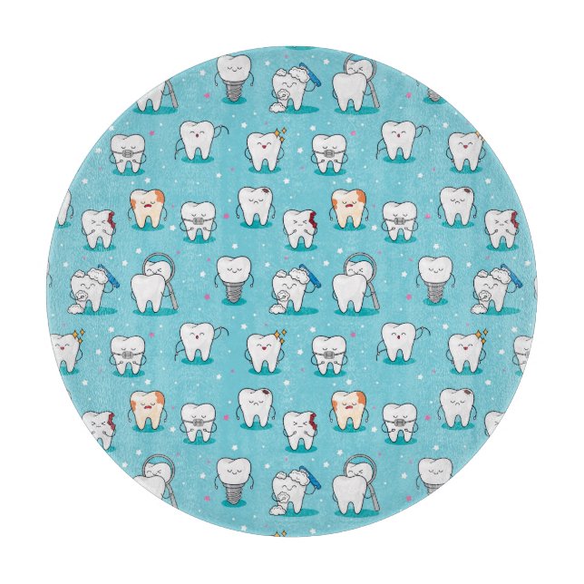 Cute Dental Pattern Cutting Board (Front)