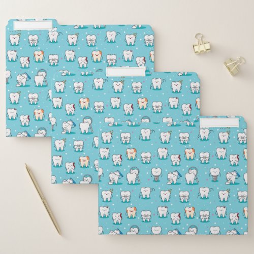 Cute Dental Pattern File Folder