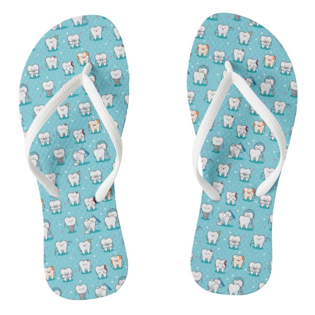 Cute Dental Pattern Flip Flops (Footbed)