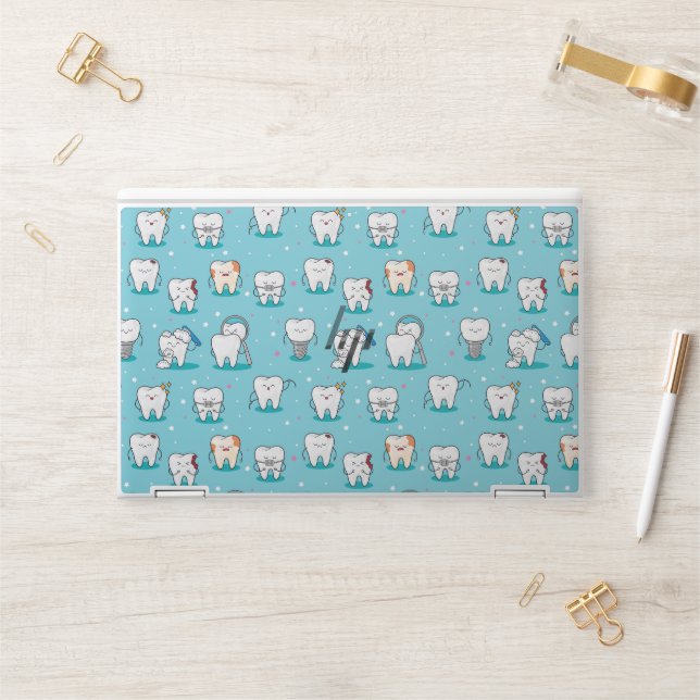 Cute Dental Pattern HP Laptop Skin (Desk)