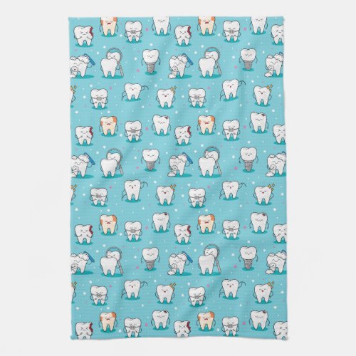 Cute Dental Pattern Kitchen Towel