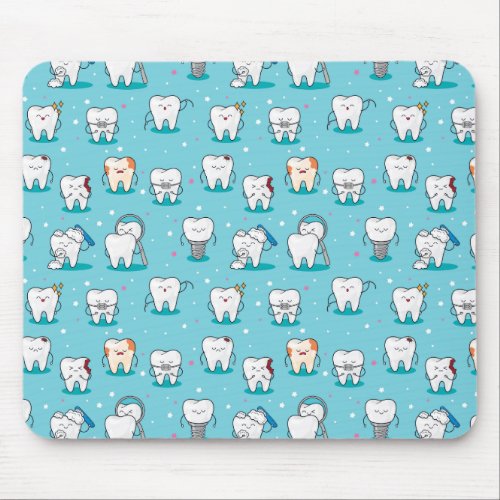 Cute Dental Pattern Mouse Pad