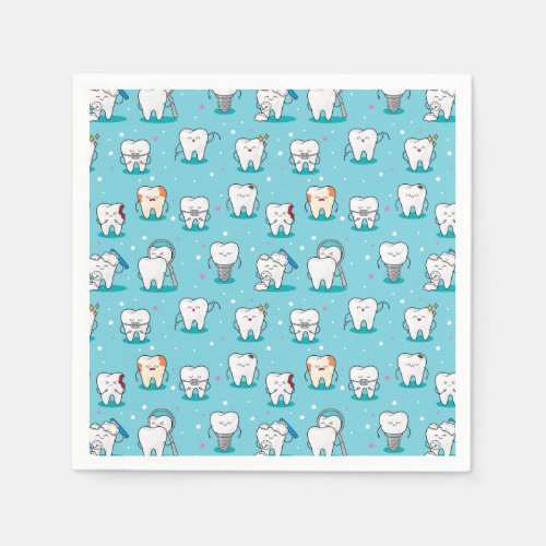 Cute Dental Pattern Napkins