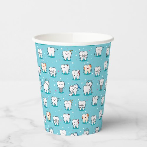 Cute Dental Pattern Paper Cups