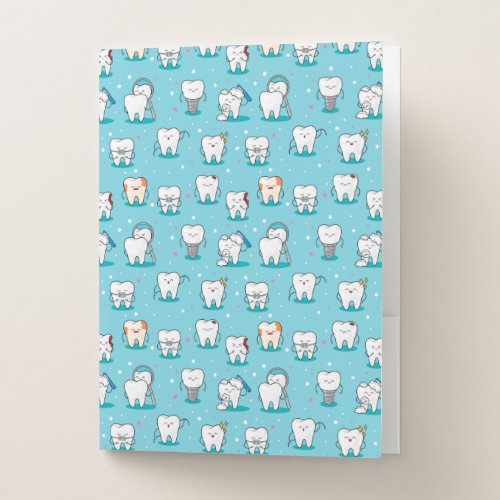 Cute Dental Pattern Pocket Folder