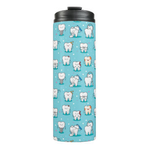 Cute Dental Pattern Thermal Tumbler
