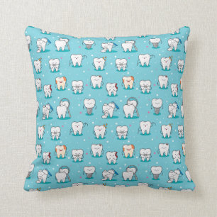 Cute Dental Pattern Throw Pillow