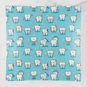 Cute Dental Pattern Trinket Tray
