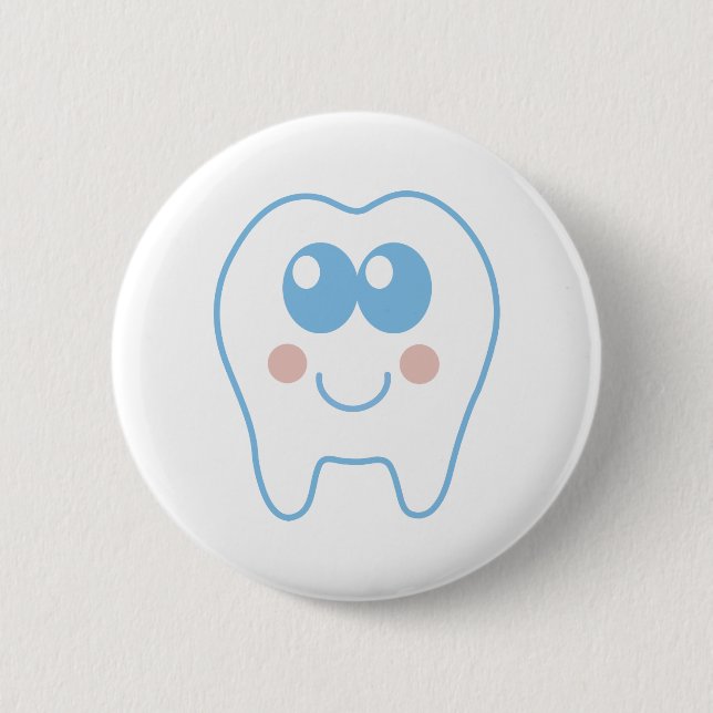 Cute Dental Tooth Pinback Button (Front)