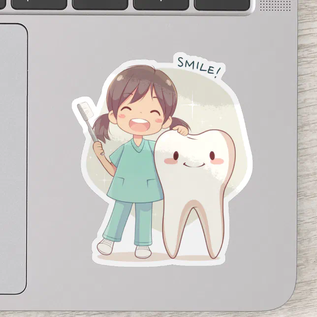 Cute Dental Tooth Smile Sticker | Zazzle
