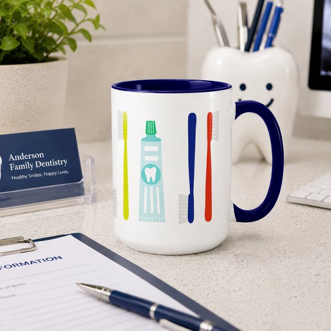 Cute Dental Toothpaste Toothbrush  Mug (Creator Uploaded)