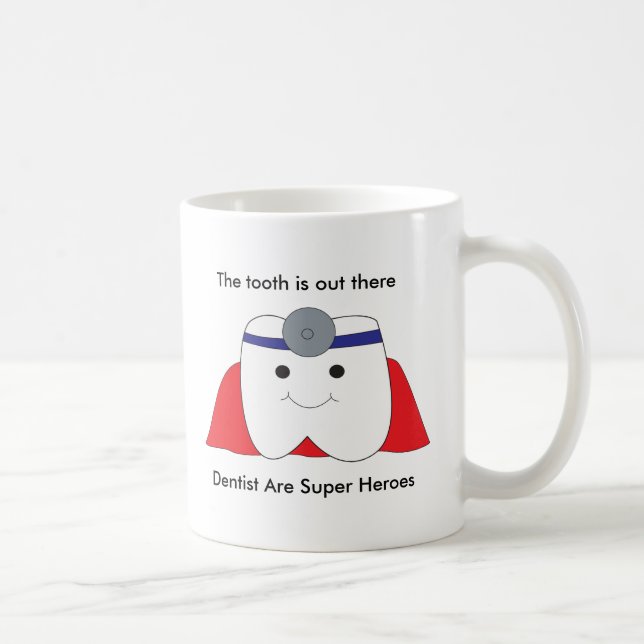 Cute Dentist Are Super Heroes Tooth Personalize Coffee Mug (Right)