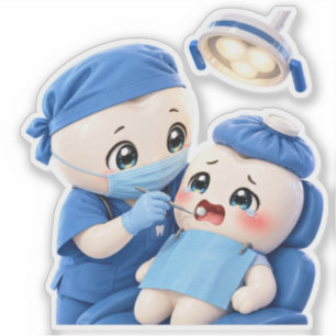 Cute Dentist Baby Patient Sticker