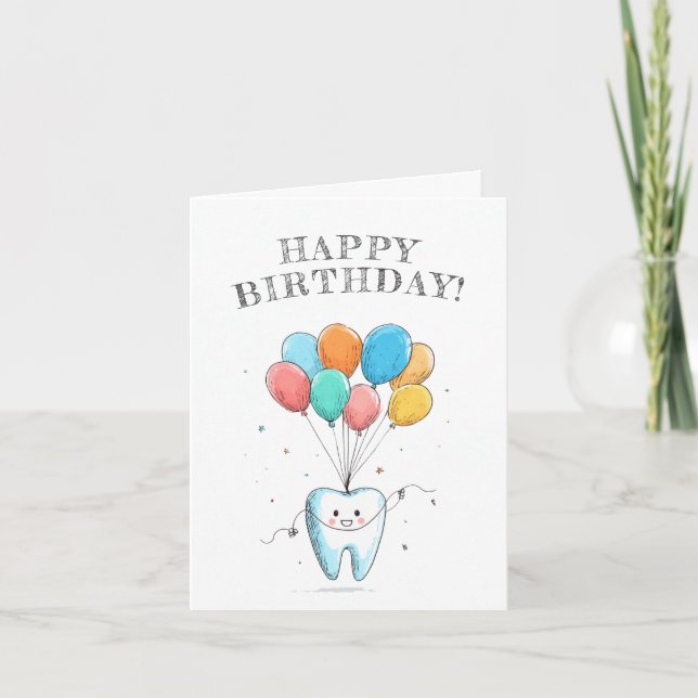 Cute Dentist Birthday Card (Front)
