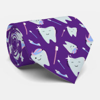 Cute Dentist Dental Hygienist Tooth Pattern Purple