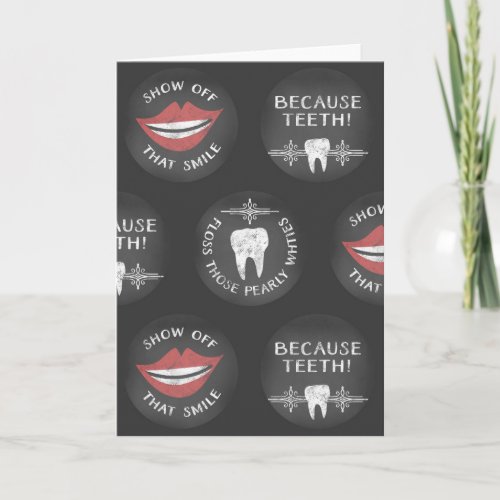 Cute Dentist Pattern _ Funny Dental Hygienist Card