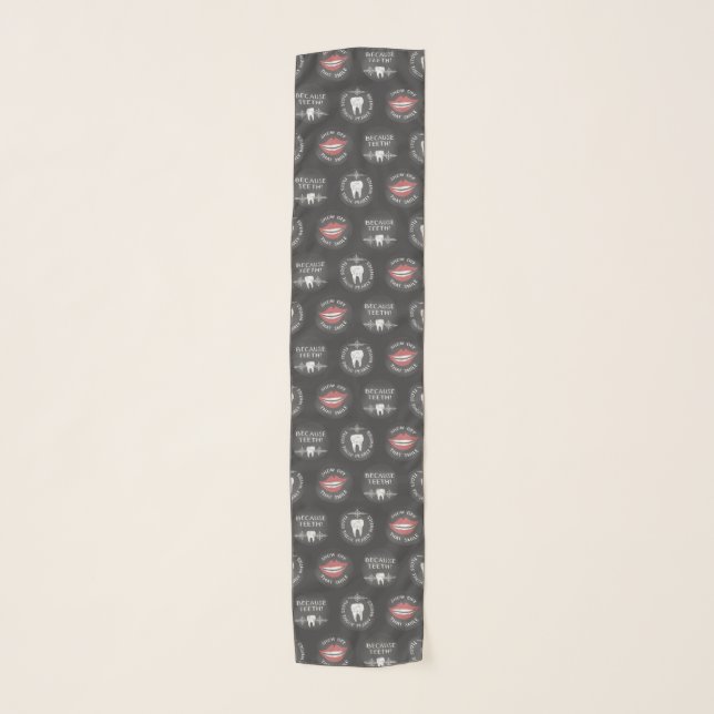 Cute Dentist Pattern - Funny Dental Hygienist Scarf (Front)
