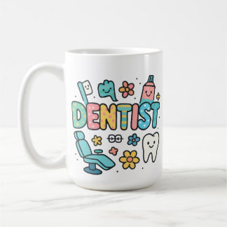 Cute Dentist Word Art Design Coffee Mug