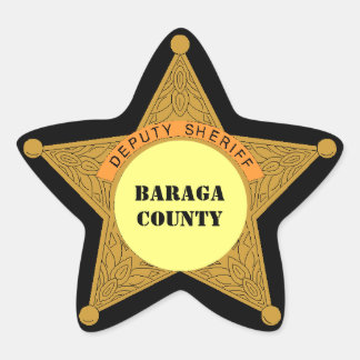 Cute Deputy Sheriff Badge personalize county fun Star Sticker