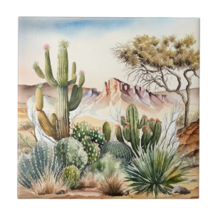 cute desert cactus lovers  ceramic tile