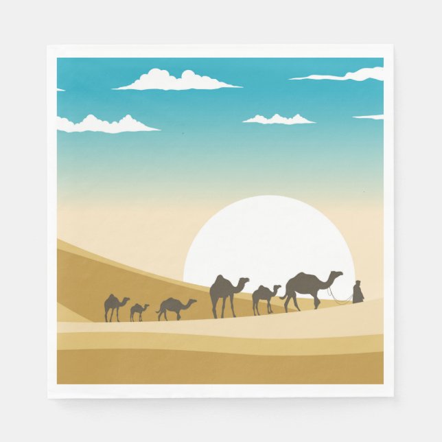 cute desert camel party  napkins (Front)