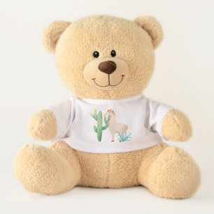 Cute Desert Llama Cactus Flower Teddy Bear