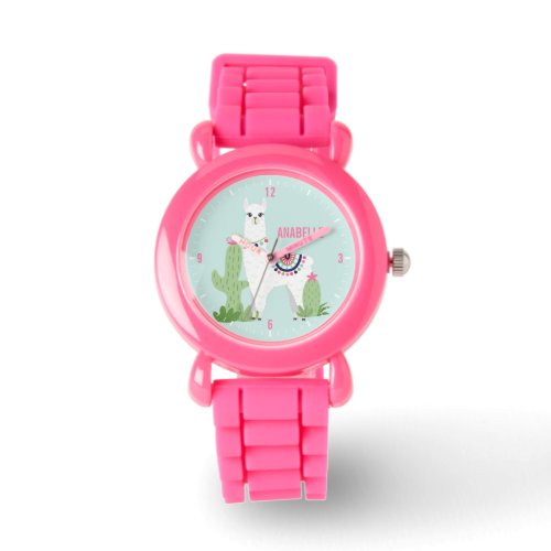 Cute Desert Llama Personalized Girls Watch