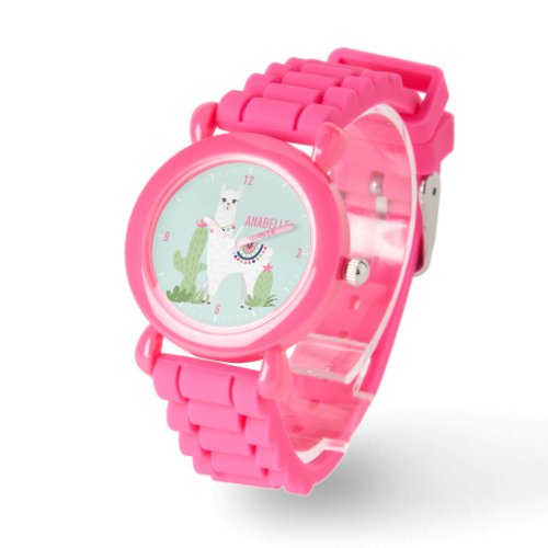 Cute Desert Llama Personalized Girls Watch