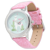 Cute Desert Llama Personalized Girl's Watch