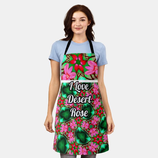 Cute Desert Rose Pattern Apron (Worn)