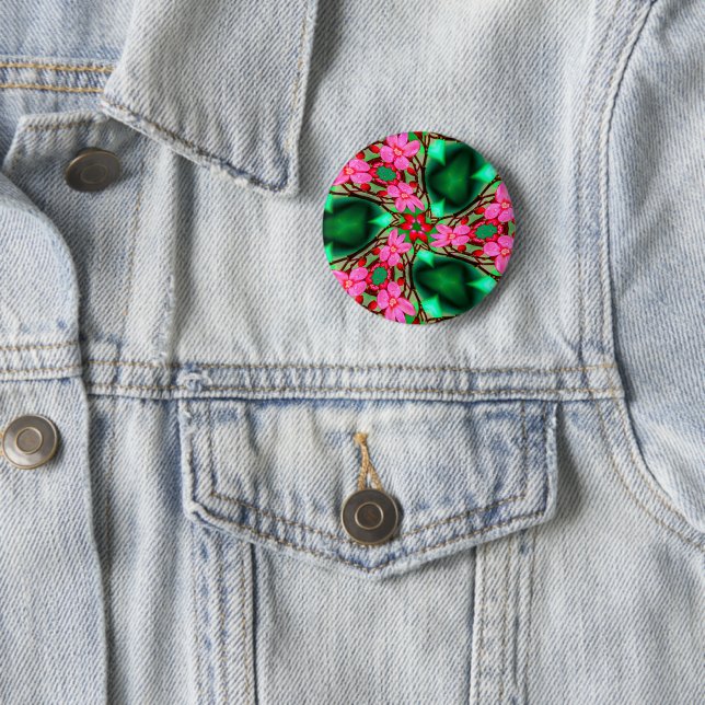 Cute Desert Rose Pattern Button (In Situ)