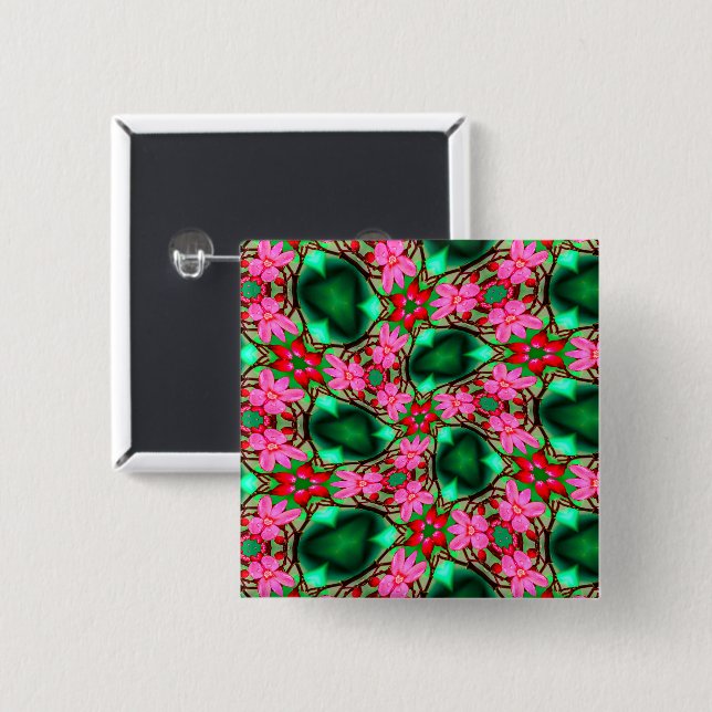 Cute Desert Rose Pattern Button (Front & Back)