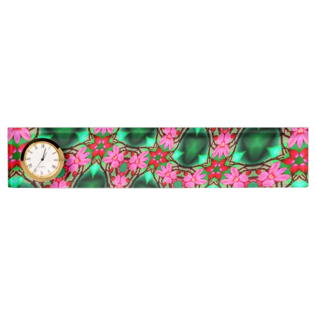 Cute Desert Rose Pattern Desk Name Plate (Front)
