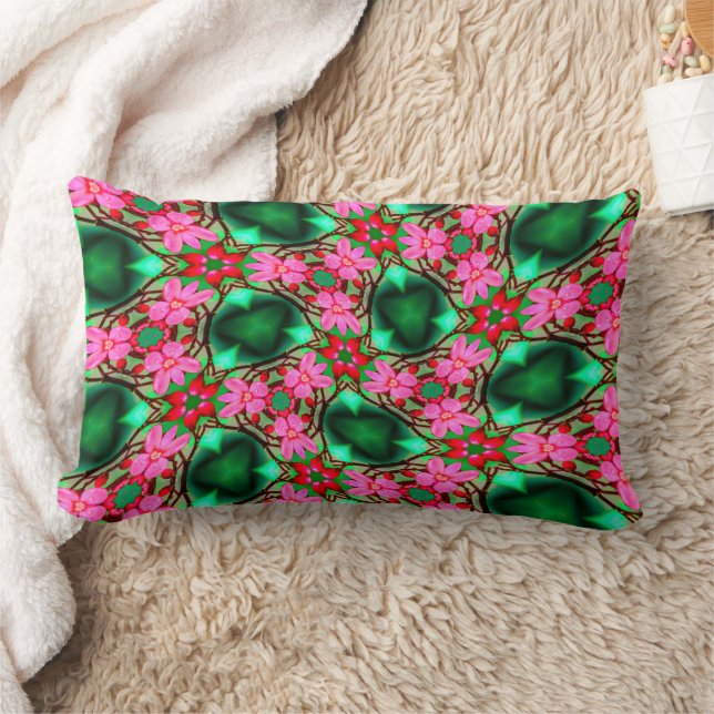 Cute Desert Rose Pattern Lumbar Pillow (Blanket)