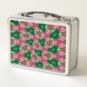 Cute Desert Rose Pattern Metal Lunch Box