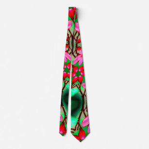Cute Desert Rose Pattern Neck Tie