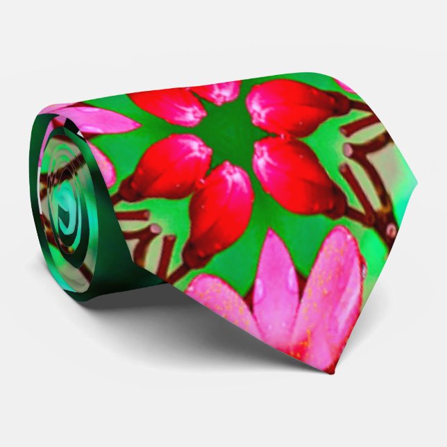 Cute Desert Rose Pattern Neck Tie (Rolled)